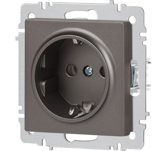Розетка Intro Accent 620209 2PE Schuko, 16А250В, IP20, скрытой установки, титан Б0063701