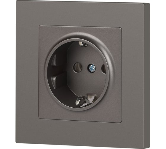 Розетка Intro Accent 620209 2PE Schuko, 16А250В, IP20, скрытой установки, титан Б0063701
