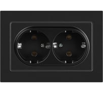 Розетка Intro Accent 620505 2x2PE Schuko, 16А250В, IP20, скрытой установки, AL/CU, антрацит Б0063494
