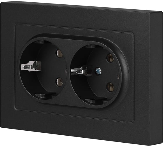 Розетка Intro Accent 620505 2x2PE Schuko, 16А250В, IP20, скрытой установки, AL/CU, антрацит Б0063494