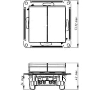 Механизм 2-клавишного переключателя Systeme Electric ATLASDESIGN сх.6/2, 10АХ, быстрозажимная клемма, шампань ATN000565S