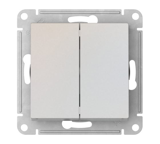 Механизм 2-клавишного переключателя Systeme Electric ATLASDESIGN сх.6/2, 10АХ, быстрозажимная клемма, жемчуг ATN000465S