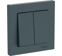 2-клавишный выключатель Systeme Electric ATLASDESIGN сх.5, 10АХ, в сборе, быстрозажим. клем., ИЗУМРУД ATN000852S