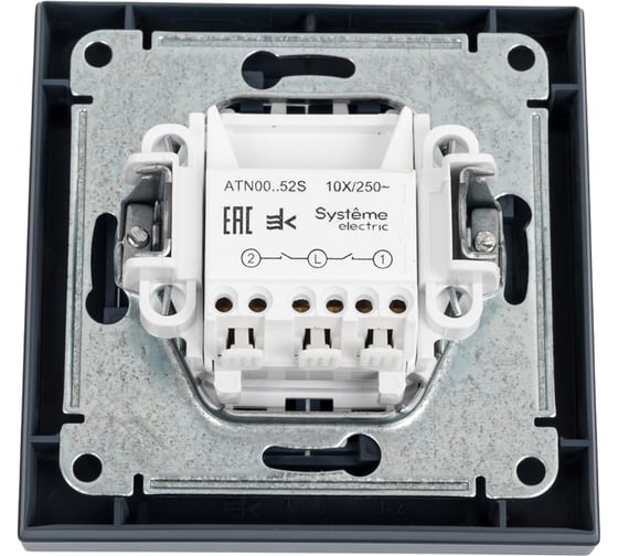 2-клавишный выключатель Systeme Electric ATLASDESIGN сх.5, 10АХ, в сборе, быстрозажим. клем., ГРИФЕЛЬ ATN000752S