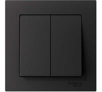 2-клавишный выключатель Systeme Electric ATLASDESIGN сх.5, 10АХ, в сборе, быстрозажим. клем., КАРБОН ATN001052S