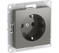 Розетка Systeme Electric ATLASDESIGN с заземлением, 16А, мех., быстрозажим. клем., СТАЛЬ ATN000943S