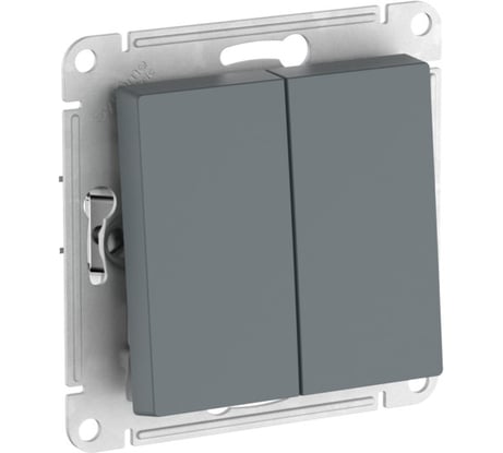 2-клавишный выключатель Systeme Electric ATLASDESIGN сх.5, 10АХ, мех., быстрозажим. клем., ГРИФЕЛЬ ATN000751S