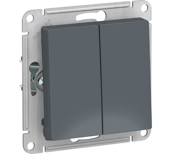 2-клавишный выключатель Systeme Electric ATLASDESIGN сх.5, 10АХ, мех., быстрозажим. клем., ГРИФЕЛЬ ATN000751S