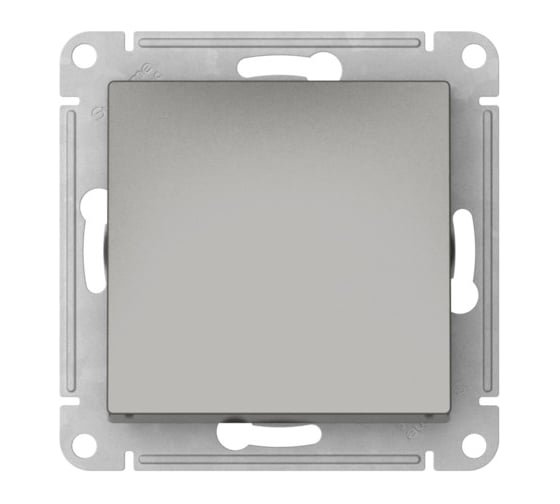 1-клавишный переключатель Systeme Electric ATLASDESIGN, сх.6, 10АХ, мех., быстрозажим. клем., СТАЛЬ ATN000961S