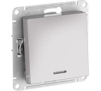 1-клавишный выключатель с подсветкой Systeme Electric ATLASDESIGN, сх.1а, 10АХ, мех., быстрозажимные клеммы, алюминий ATN000313S