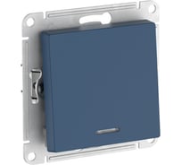 1-клавишный выключатель с подсветкой Systeme Electric ATLASDESIGN, сх.1а, 10АХ, мех., быстрозажимные клеммы, аквамарин ATN001113S