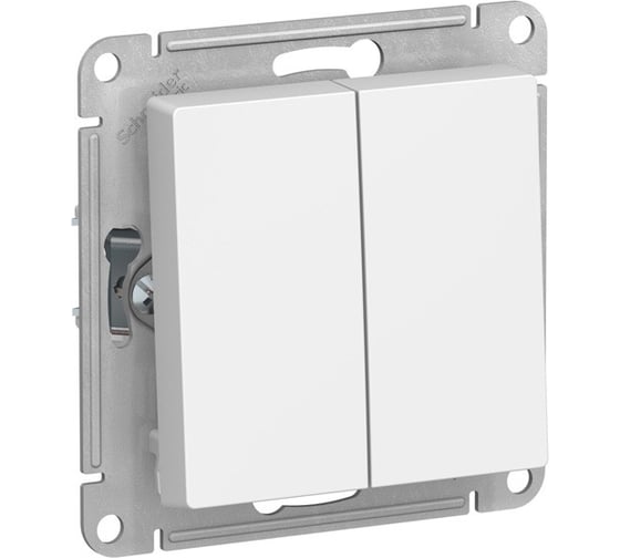 2-клавишный переключатель Systeme Electric GLOSSA, сх.6/2, 10АХ, мех., быстрозажимные клеммы, белый GSL000165S