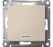 1-клавишный выключатель с подсветкой Systeme Electric ATLASDESIGN, сх.1а, 10АХ, мех., быстрозажимные клеммы, песочный ATN001213S