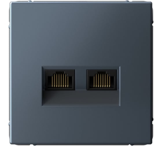 Розетка Systeme Electric ATLASDESIGN двойная компьютерная RJ45+RJ45, кат.6А, механизм, грифель ATN000788 1