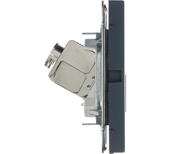 Розетка Systeme Electric ATLASDESIGN двойная компьютерная RJ45+RJ45, кат.6А, механизм, грифель ATN000788