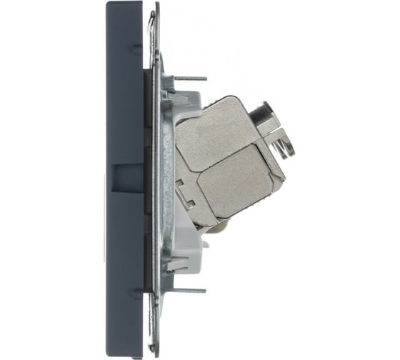 Розетка Systeme Electric ATLASDESIGN двойная компьютерная RJ45+RJ45, кат.6А, механизм, грифель ATN000788