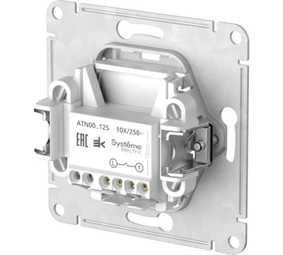 1-клавишный выключатель Systeme Electric ATLASDESIGN, сх.1, 10АХ, в сборе, быстрозажимные клеммы, карбон ATN001012S