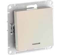 1-клавишный выключатель с подсветкой Systeme Electric ATLASDESIGN, сх.1а, 10АХ, мех., быстрозажимные клеммы, жемчуг ATN000413S