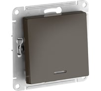 1-клавишный выключатель с подсветкой Systeme Electric ATLASDESIGN, сх.1а, 10АХ, мех., быстрозажимные клеммы, мокко ATN000613S