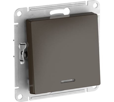 1-клавишный выключатель с подсветкой Systeme Electric ATLASDESIGN, сх.1а, 10АХ, мех., быстрозажимные клеммы, мокко ATN000613S