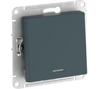 1-клавишный выключатель с подсветкой Systeme Electric ATLASDESIGN, сх.1а, 10АХ, мех., быстрозажимные клеммы, изумруд ATN000813S