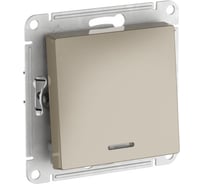 1-клавишный выключатель с подсветкой Systeme Electric ATLASDESIGN, сх.1а, 10АХ, мех., быстрозажимные клеммы, шампань ATN000513S