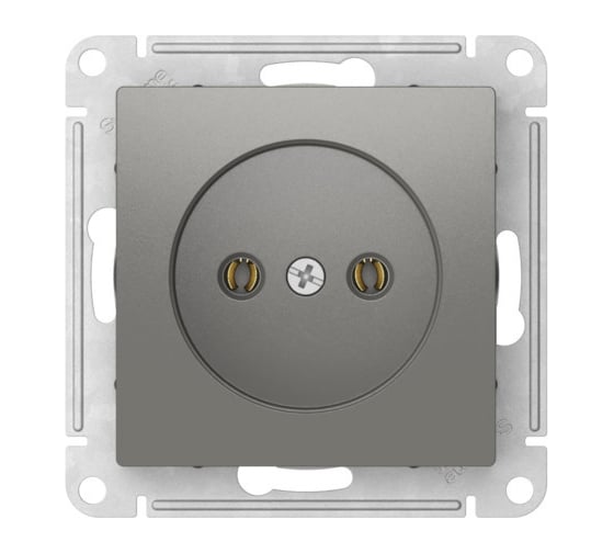 Розетка Systeme Electric ATLASDESIGN без заземления без шторок, 16А, мех., быстрозажимные клеммы, сталь ATN000941S