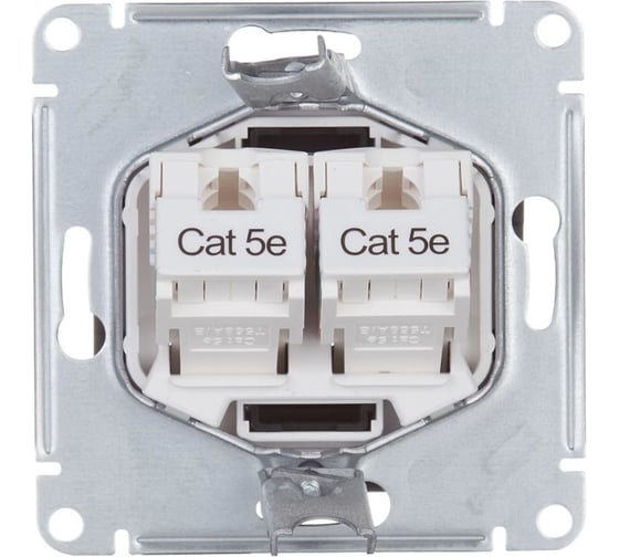 Механизм двойной розетки Systeme Electric GLOSSA PRO RJ11+RJ45, кат.5E, белый GSL000185RU