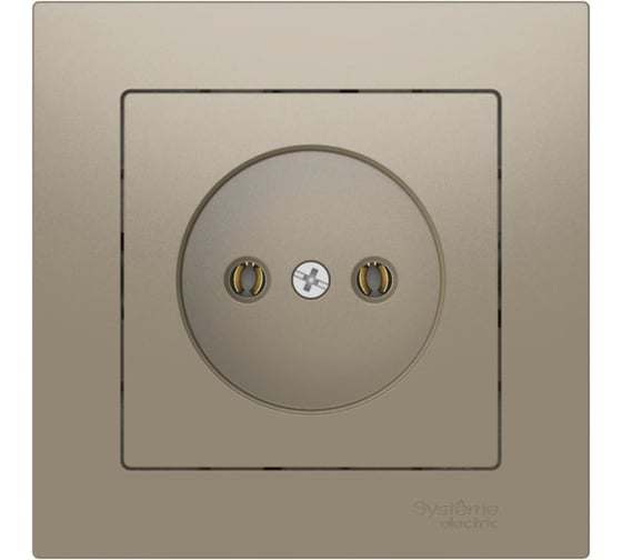 Розетка Systeme Electric ATLASDESIGN без заземления, 16А, в сборе, быстрозажимная клемма, шампань ATN000540S