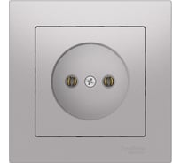 Розетка Systeme Electric ATLASDESIGN без заземления, 16А, в сборе, быстрозажимная клемма, алюминий ATN000340S