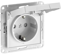 Розетка с заземлением со шторкой Systeme Electric ATLASDESIGN, 16 А, IP20, мех., быстрозажимная клемма, БЕЛЫЙ ATN000146S