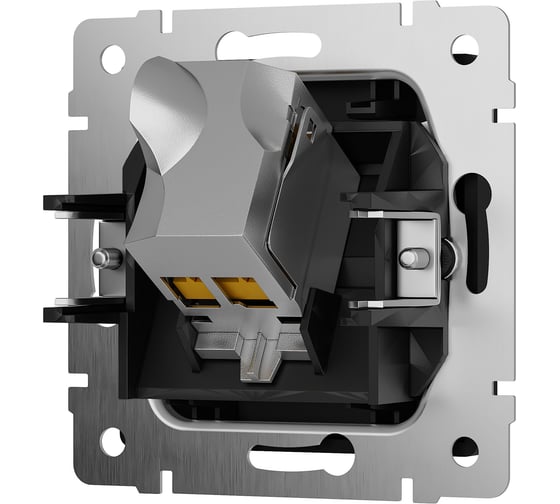 Розетка Ethernet RJ-45 WERKEL W5120108 cat. 6A, экранированная, черный матовый a069685