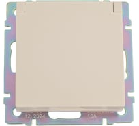 Розетка WERKEL с заземлением и шторками, c крышкой, IP44, айвори матовый a069587