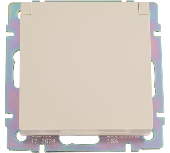 Розетка WERKEL с заземлением и шторками, c крышкой, IP44, айвори матовый a069587 1