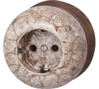 Розетка с заземляющим контактом Electraline Фаберже керамика, мрамор золото В2-101-090/18