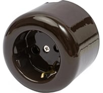 Розетка с заземляющим контактом Electraline R, керамика, коричневый R1-101-02