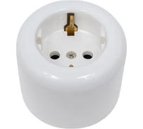 Розетка с заземляющим контактом Electraline R, керамика, белый R1-101-01