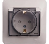 Розетка Systeme Electric GLOSSA PRO с з/к со шторками с крышкой, 16А, IP44, в сб, без лапок, БЕЛЫЙ GSL000148RUR