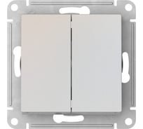 2-клавишный выключатель Systeme Electric ATLASDESIGN сх.5, 10АХ, мех., быстрозажим. клем., ЖЕМЧУГ ATN000451S