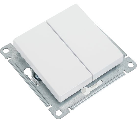 2-клавишный выключатель Systeme Electric ATLASDESIGN сх.5, 10АХ, мех., быстрозажим. клем., ЖЕМЧУГ ATN000451S
