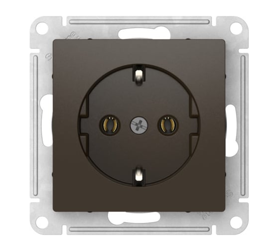 Розетка Systeme Electric ATLASDESIGN с заземлением, 16А, мех., быстрозажим. клем., МОККО ATN000643S