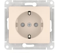 Розетка Systeme Electric GLOSSA с заземлением со шторками, 16А, мех., быстрозажим. клем., БЕЖЕВЫЙ GSL000245S