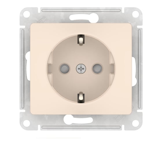 Розетка Systeme Electric GLOSSA с заземлением со шторками, 16А, мех., быстрозажим. клем., БЕЖЕВЫЙ GSL000245S