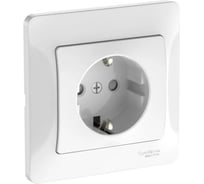 Розетка Systeme Electric GLOSSA с заземлением со шторками, 16А, в сборе, быстрозажим. клем., БЕЛЫЙ GSL000144S