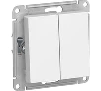 2-клавишный выключатель Systeme Electric ATLASDESIGN сх.5, 10АХ, мех., быстрозажим. клем., БЕЛЫЙ ATN000151S