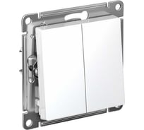 2-клавишный выключатель Systeme Electric ATLASDESIGN, сх.5, 10 АХ, мех., быстрозажимная клемма, БЕЛЫЙ ATN000151S