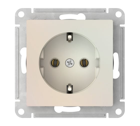 Розетка Systeme Electric ATLASDESIGN с заземлением, 16А, мех., быстрозажим. клем., ЖЕМЧУГ ATN000443S