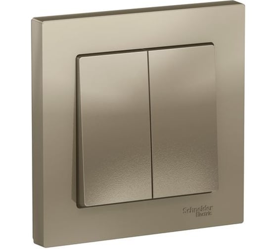 2-клавишный выключатель Systeme Electric ATLASDESIGN сх.5, 10АХ, в сборе, быстрозажим. клем., ШАМПАНЬ ATN000552S