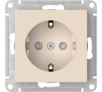 Розетка Systeme Electric ATLASDESIGN с заземлением со шторками, 16А, мех., быстрозажим. клем., бежевый ATN000245S