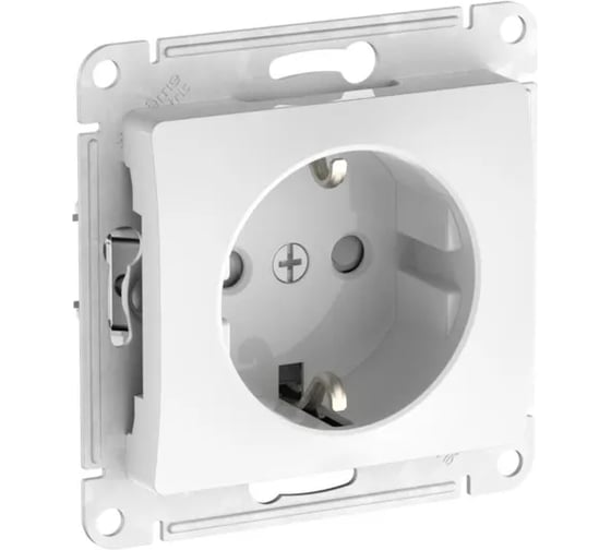 Розетка Systeme Electric GLOSSA с заземлением со шторками, 16А, мех., быстрозажим. клем., БЕЛЫЙ GSL000145S 1